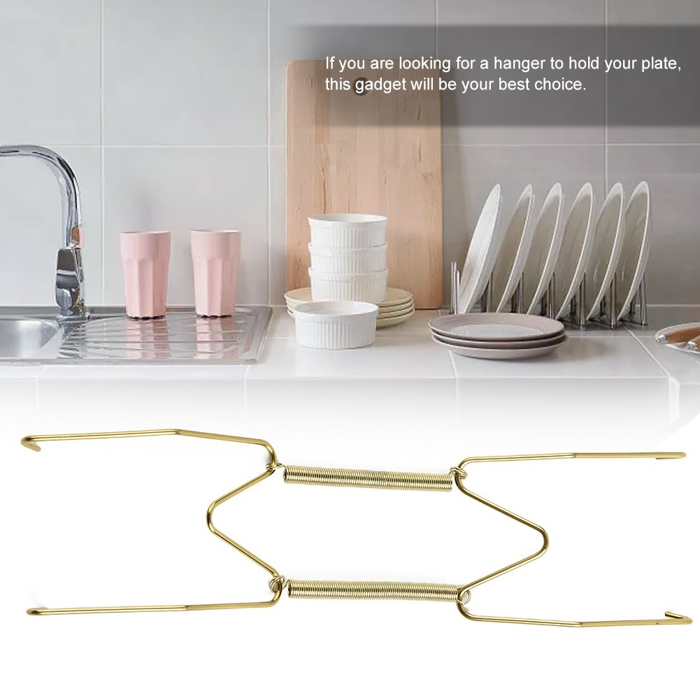 1pcs Wall Display Invisible Dish Hangers Adjustable Plate Spring Holder 8-16inch