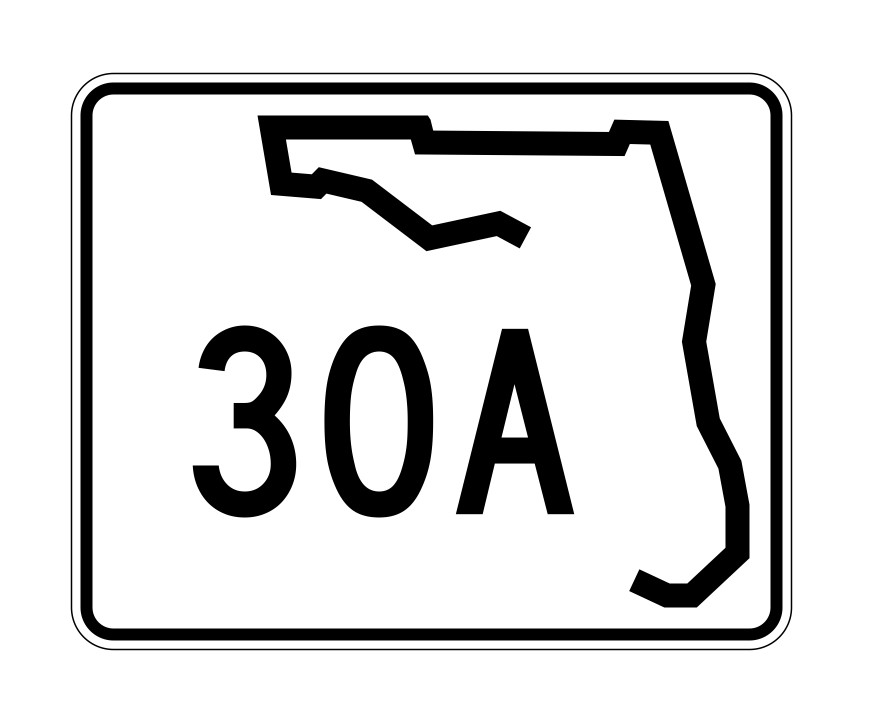 Florida State Road 30A Sticker Decal R1367 Highway Sign