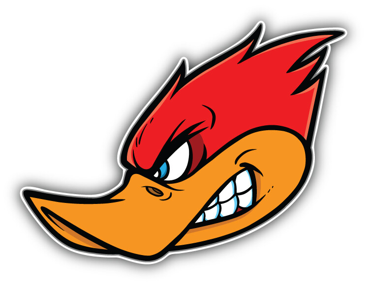 Woodpecker Mascot Car Bumper Sticker Decal