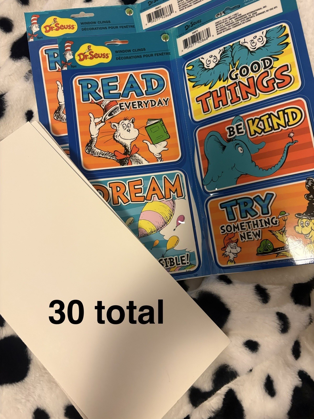 Dr. Seuss Cat in the Hat Window Clings, 30-5 cling sheets/ 150 total