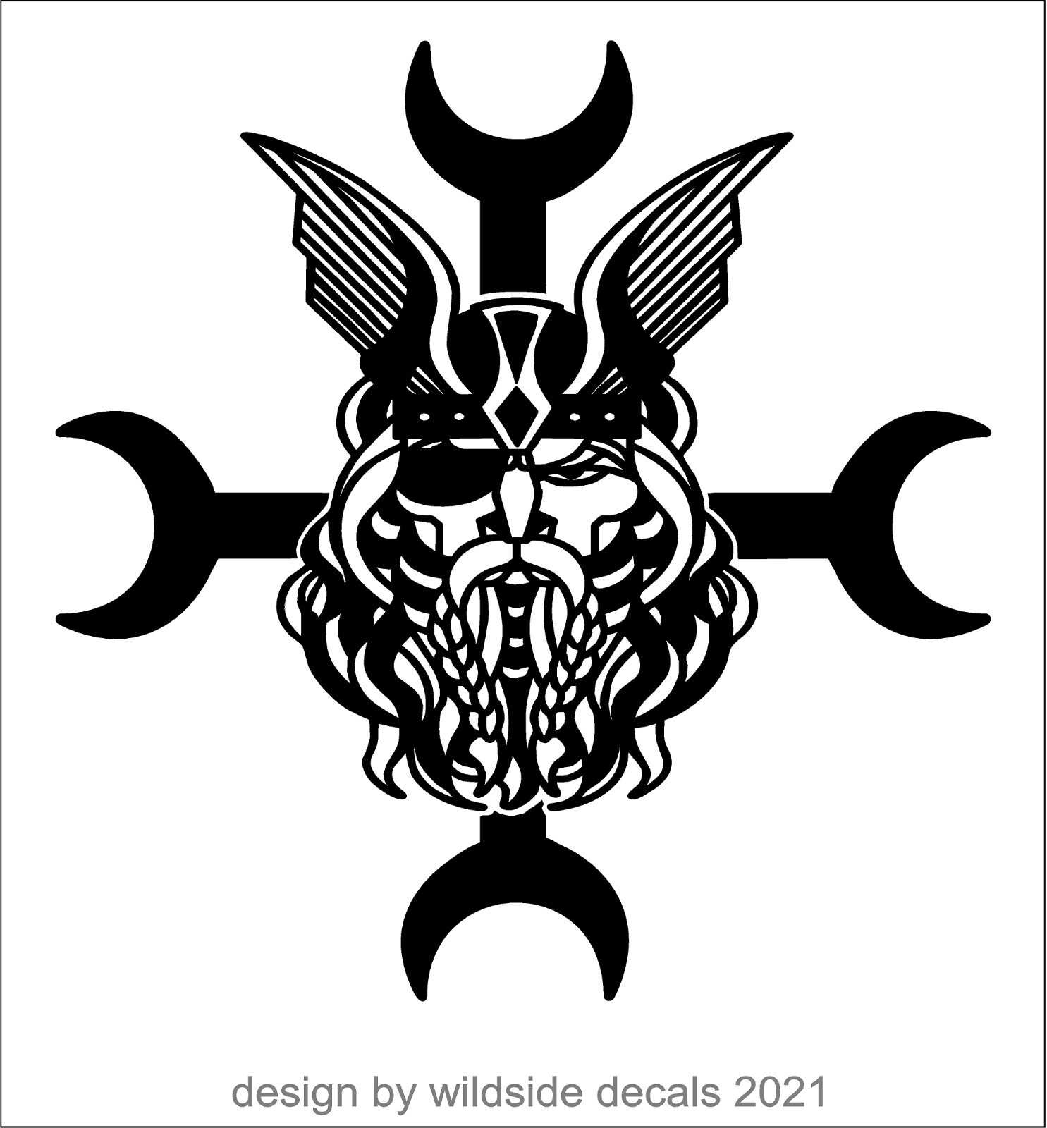 Odin Crest with Lunate Cross Decal Nordic Viking car window vinyl sticker
