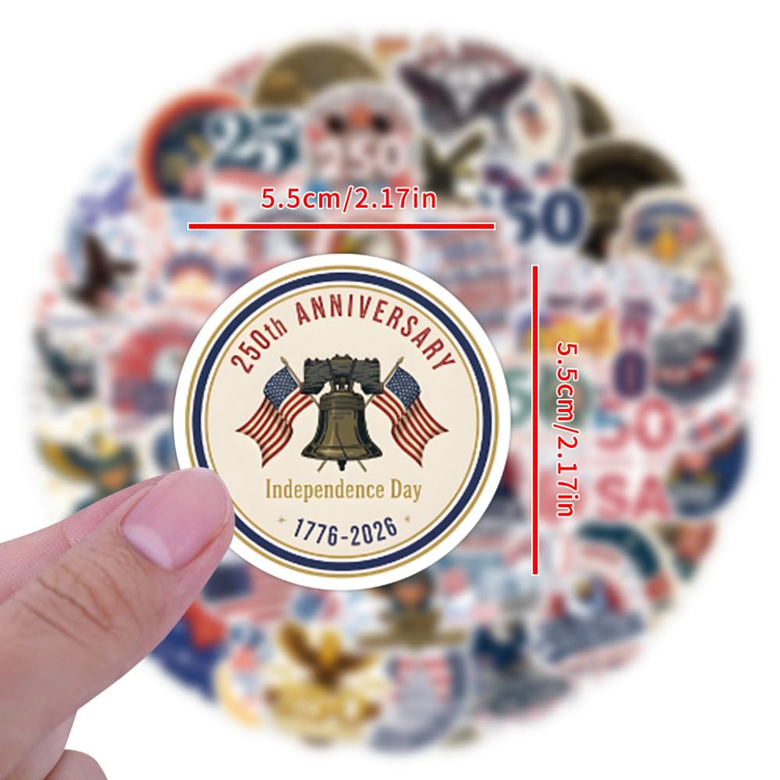 110PC 250 Anniversary USA Patriotic Vinyl Stickers Set Weather Resistant Laptop