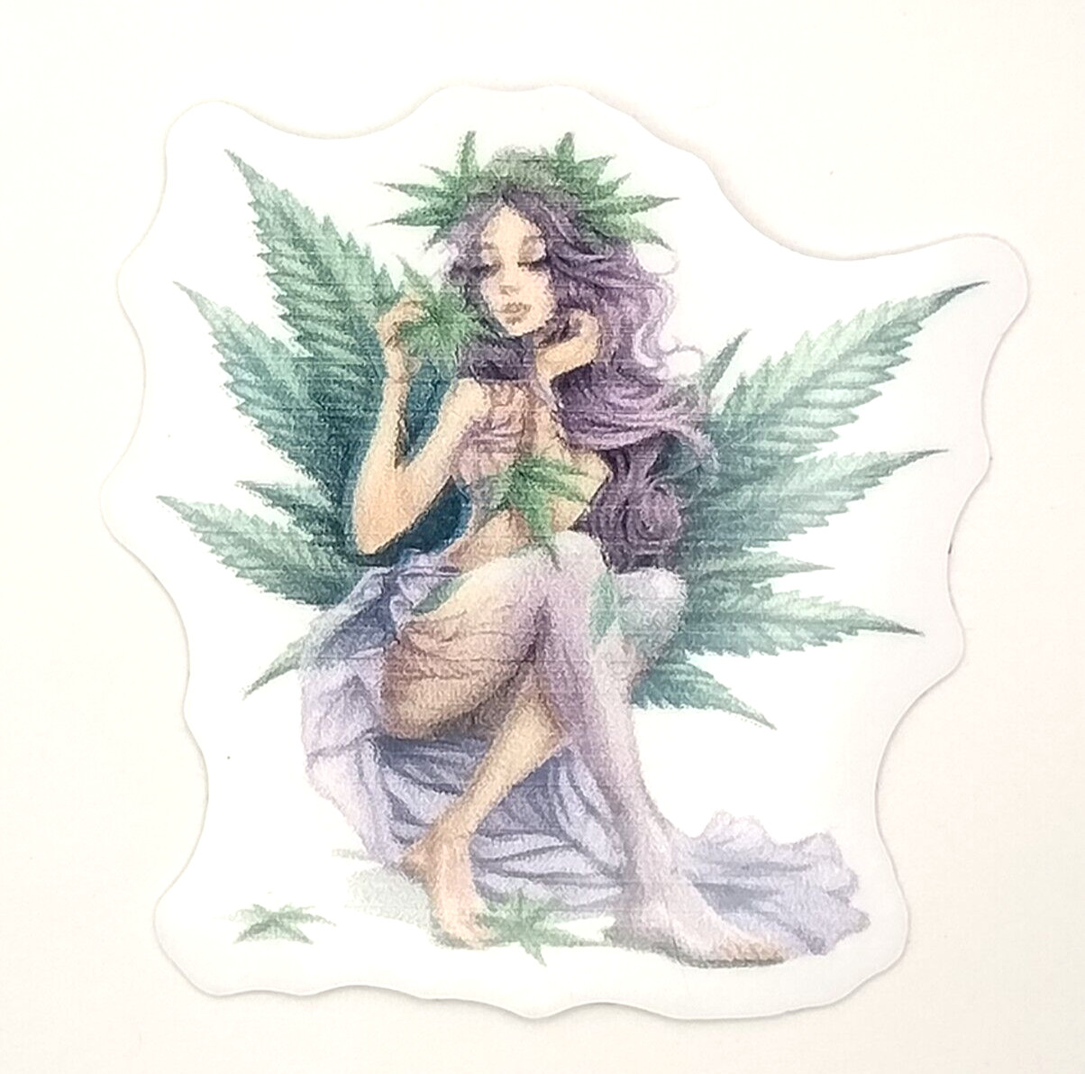 Stoner Fairy Vinyl Decal Sticker Weed Fairy Whimsical Marijuana Sticker 420