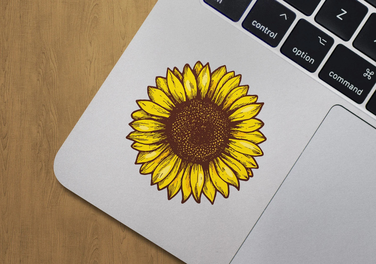 Hand drawn Sunflower Car Window Decal | Flower Car Window Decal | Flowers