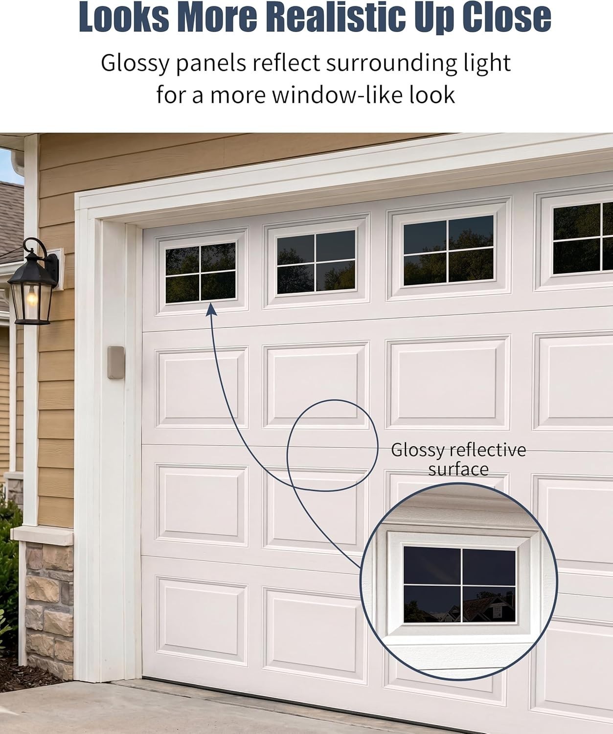 32-Pcs Magnetic Garage Door Windows – Stylish Faux Panels Easy Install 6.125"x4"