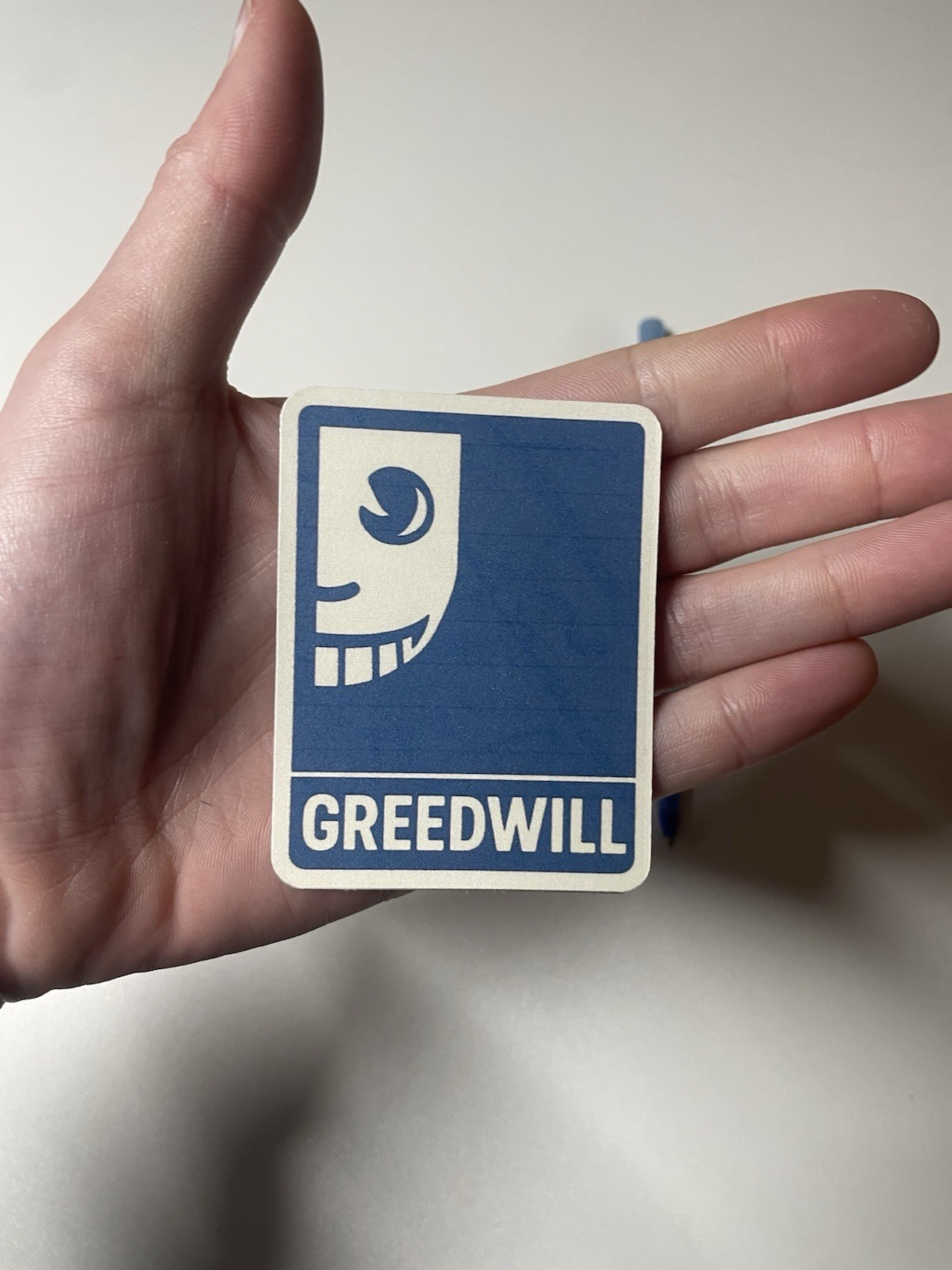 Novelty Sticker Blue White Rectangle for Wall Window Laptop GREEDWILL goodwill