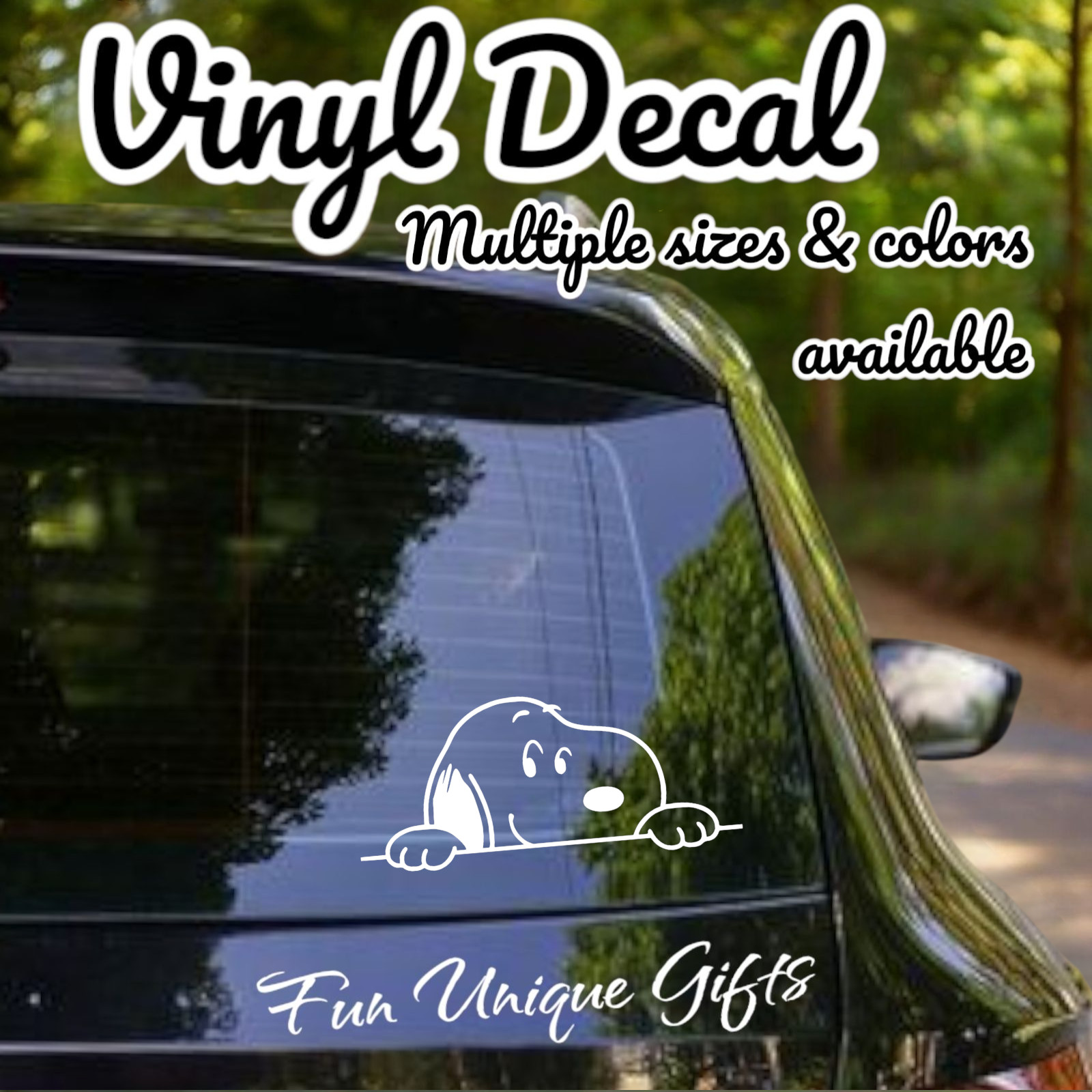 Peeking Snoopy Vinyl Decal Sticker -Multiple Colors & Sizes- SHIPS FREE!