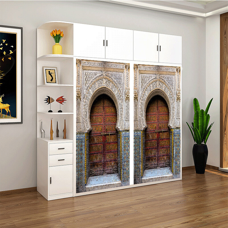 Muslim Arabic Door Sticker Islamic Wallpaper Living Room Door Decor Furniture
