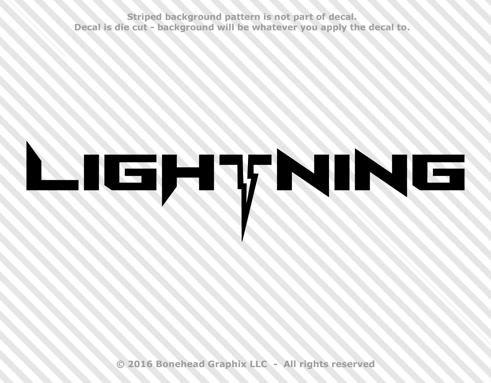 Lightning Text Vinyl Decal Window Sticker – 30 Colors
