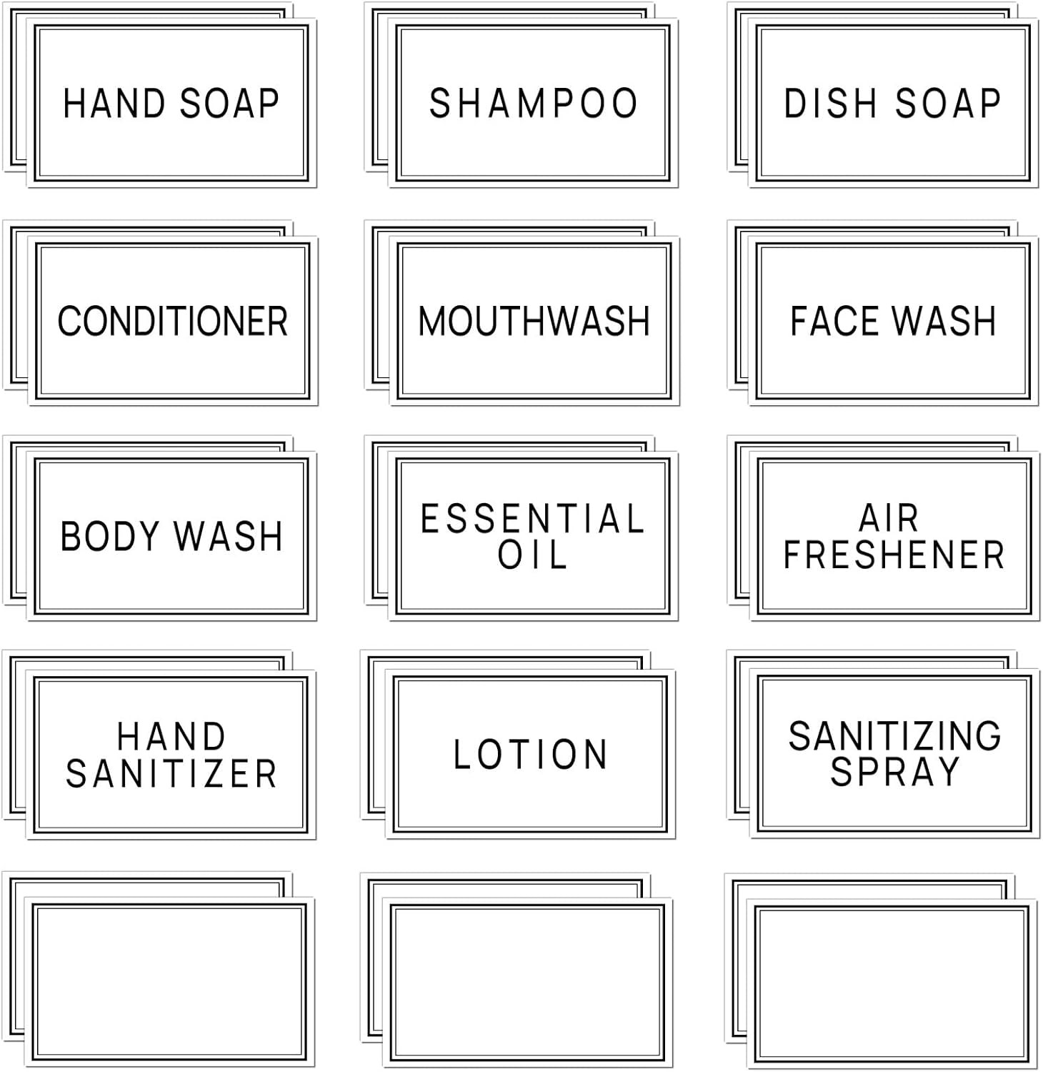 32PCS Bathroom Labels for Organizing with DIY Blank Labels,Hand Soap Dispenser L