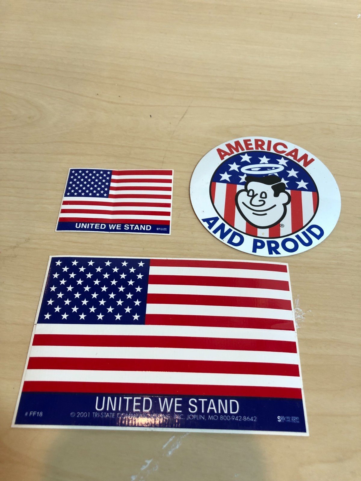 LOT of 3 America USA Flag Stickers – American & Proud Good Sam #F78