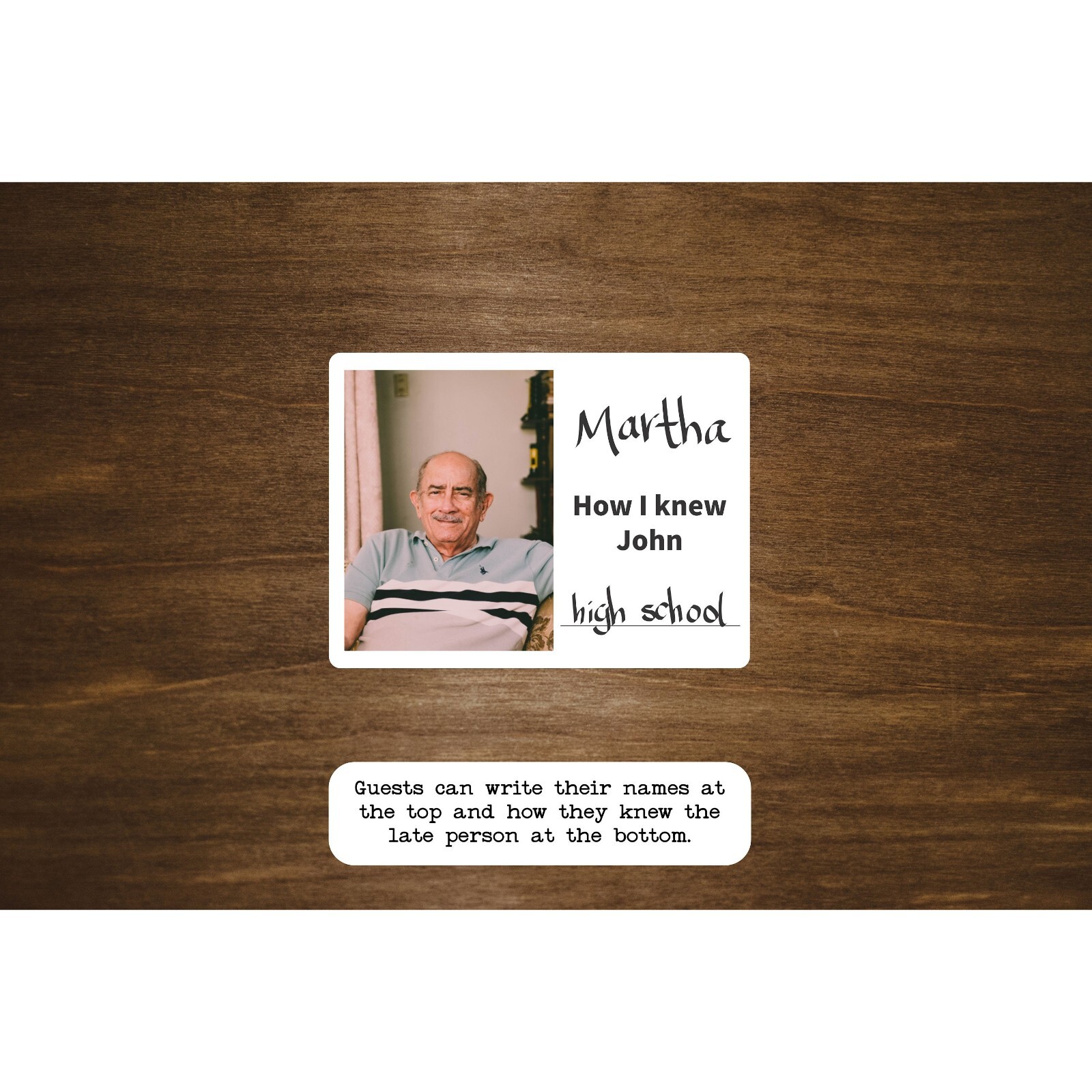 Custom Photo Memorial Name Tag Stickers | Celebration Of Life | 4" x 3" Stickers