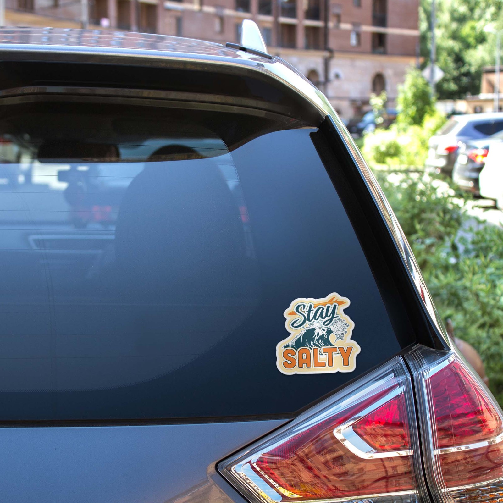 Stay Salty Surfing Sticker – Beach Decal for Laptop & Water Bottle