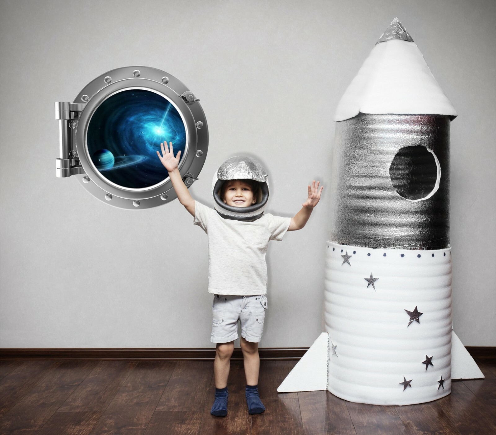 PortScape Exploding Star Space Porthole Window Wall Decal Vinyl Wall Sticker