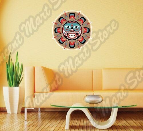 Sun American Indian Aztec Haida Art Wall Sticker Room Interior Decor 22"X22"