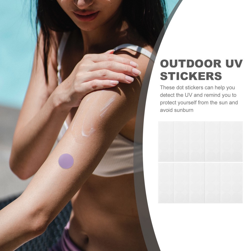 10 Sheets Sun Detection Stickers Uv Protection Patch Anti-collision Window Test