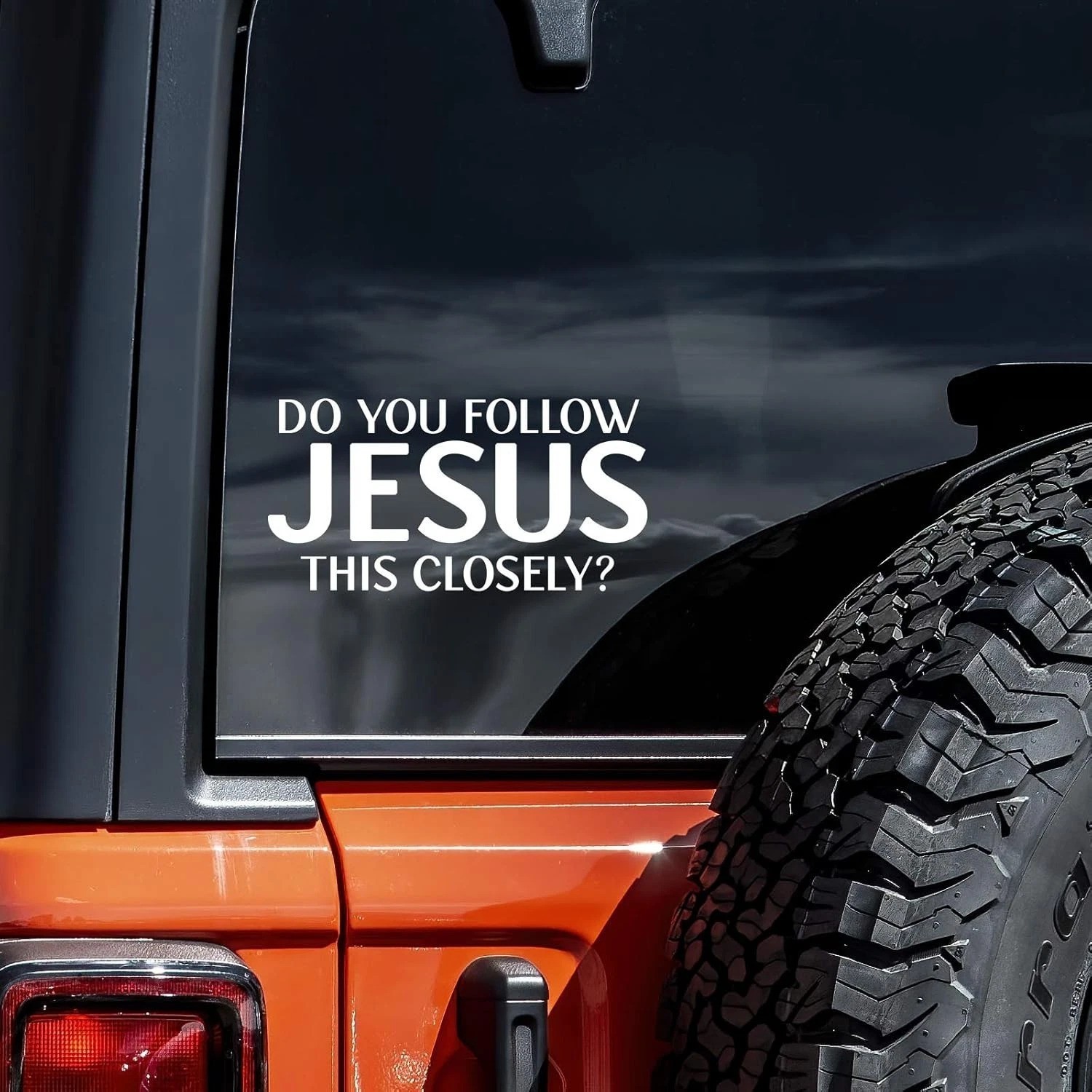 Handmade Jesus Vinyl Decal – Irregular Shape | Stylish 5.5" x 2" Car & Wall Art