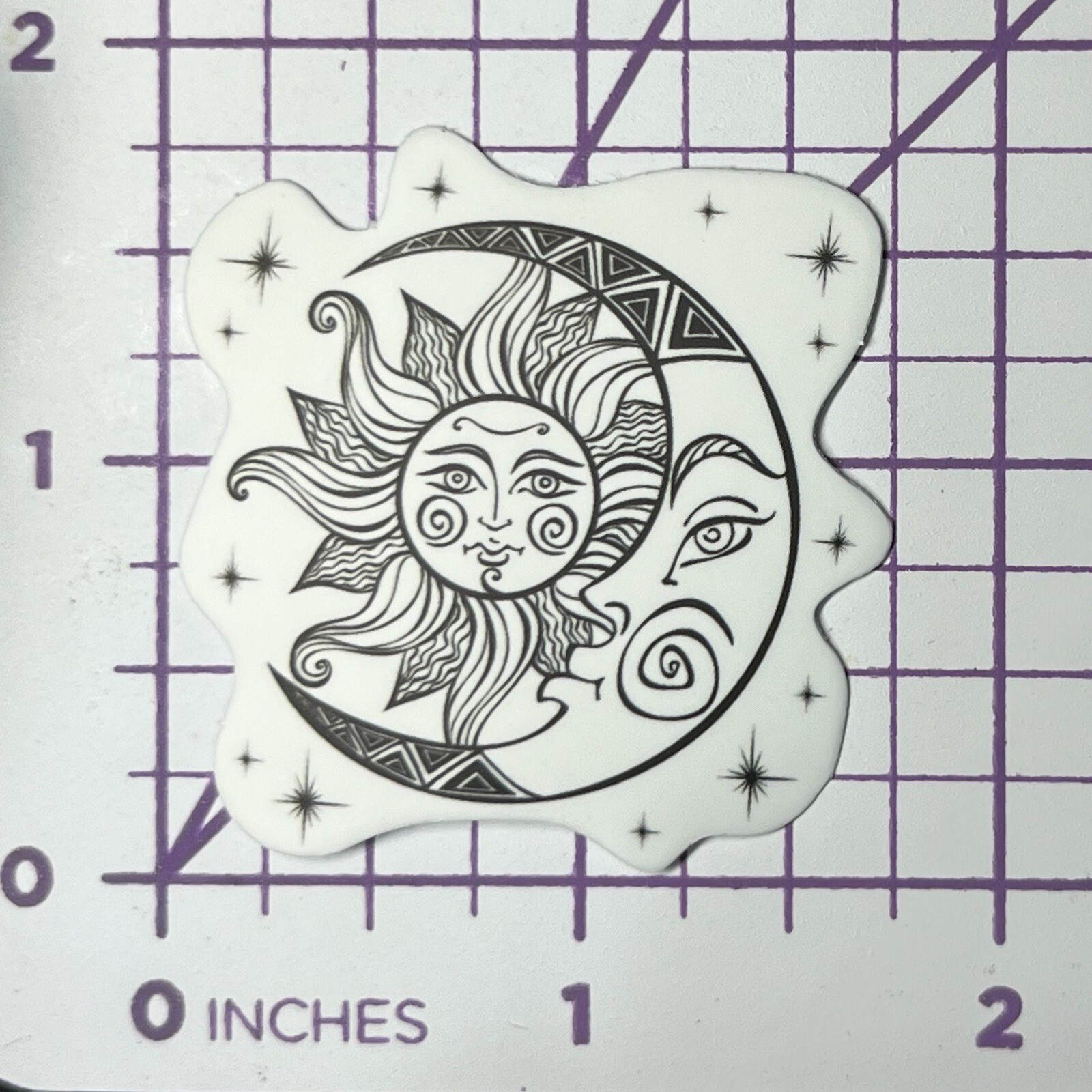 Celestial Quarter Moon Sun Sketch – Vinyl Sticker Decal Sticker Bomb Pen & Ink