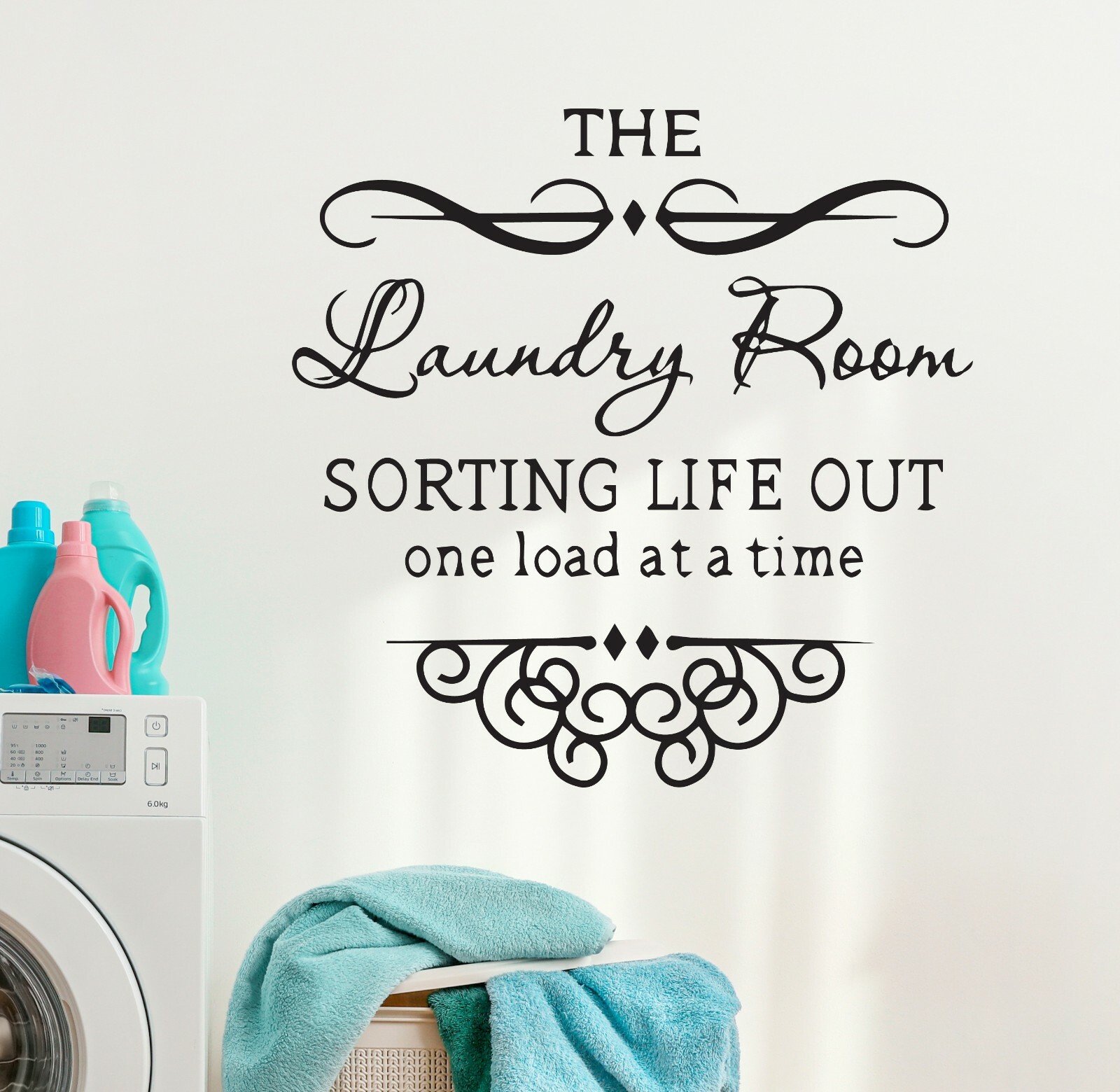 Wall Decal Laundry Room Bathroom Funny Interior Vinyl Decor Black gz514