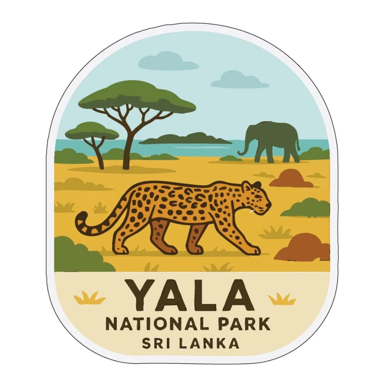 Yala Sri Lanka Iron On Heat Transfer Vinyl HTV Die-Cut World National Parks
