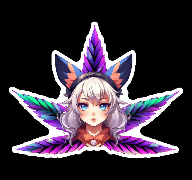 Anime 420 Ganja Cat Sticker Pot Leaf Weatherproof UV Safe Stoner Vinyl Durable