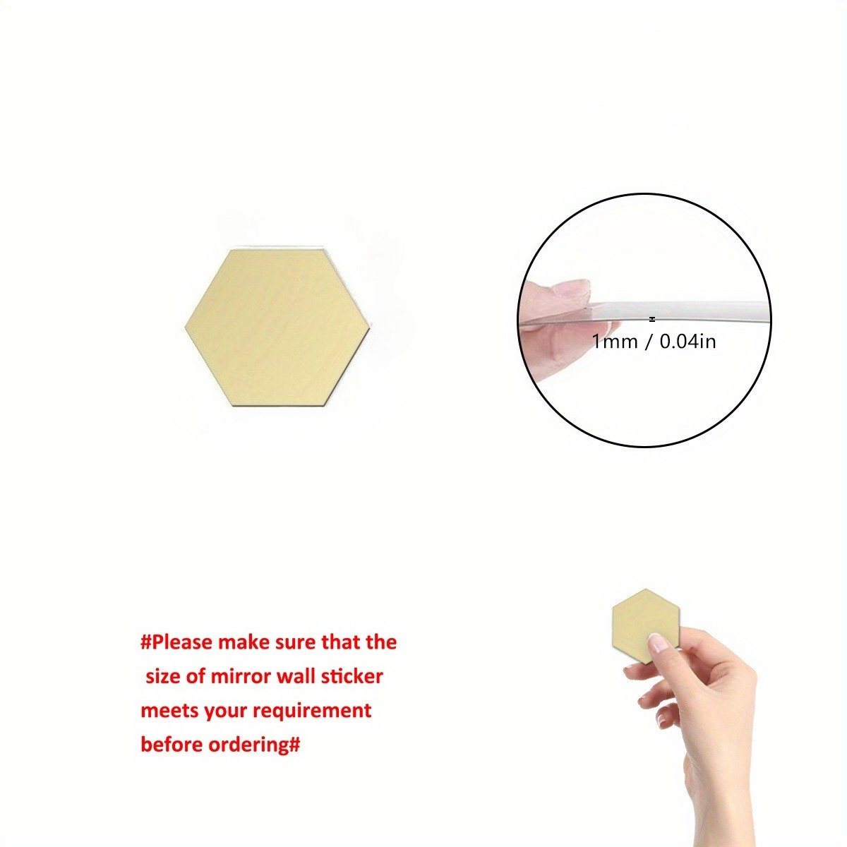 72Pcs Hexagon Mirror Stickers Splicing Decor for Hallway Stair & Entryway