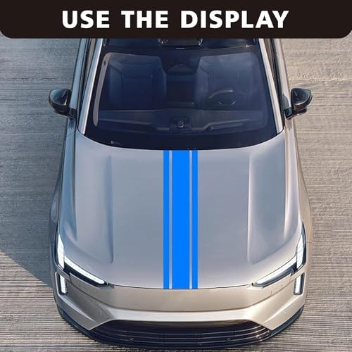 Car Hood Decal Stickers – Sports Fashion Racing Stripe – Blue – 2 PCS – Blue