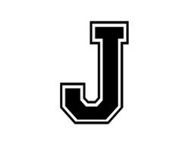 Varsity College Lettering – Letter J – Car Tablet Vinyl Decal