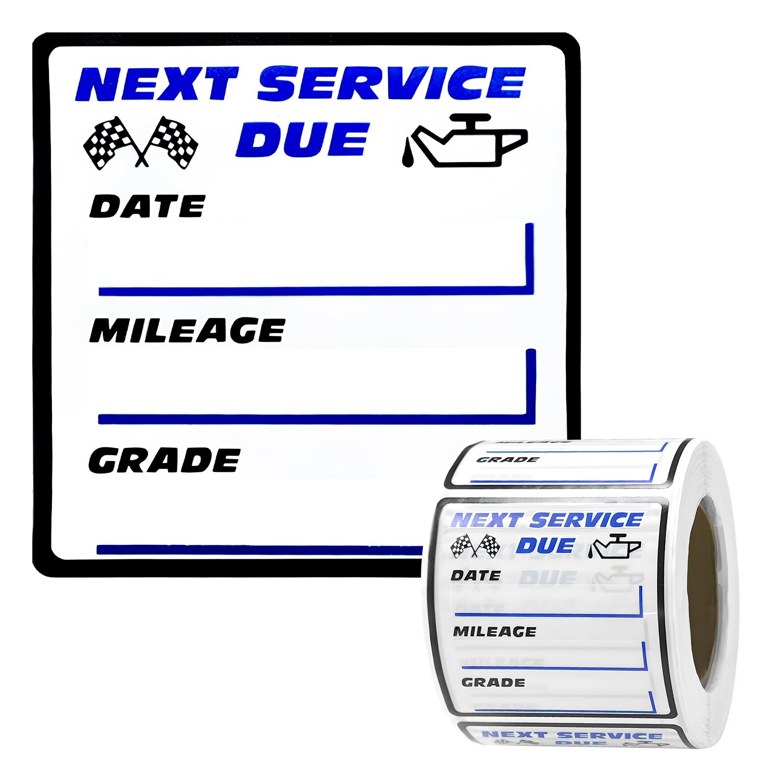300PCS Oil Change Stickers, 2" × 2" Transparent No Residue Oil Change Reminde…