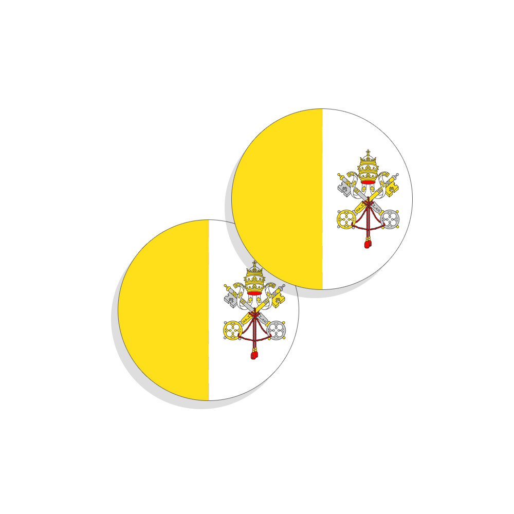 Vatican City Flag Stickers Flag Decals Round Indoor Outdoor 4 Circles