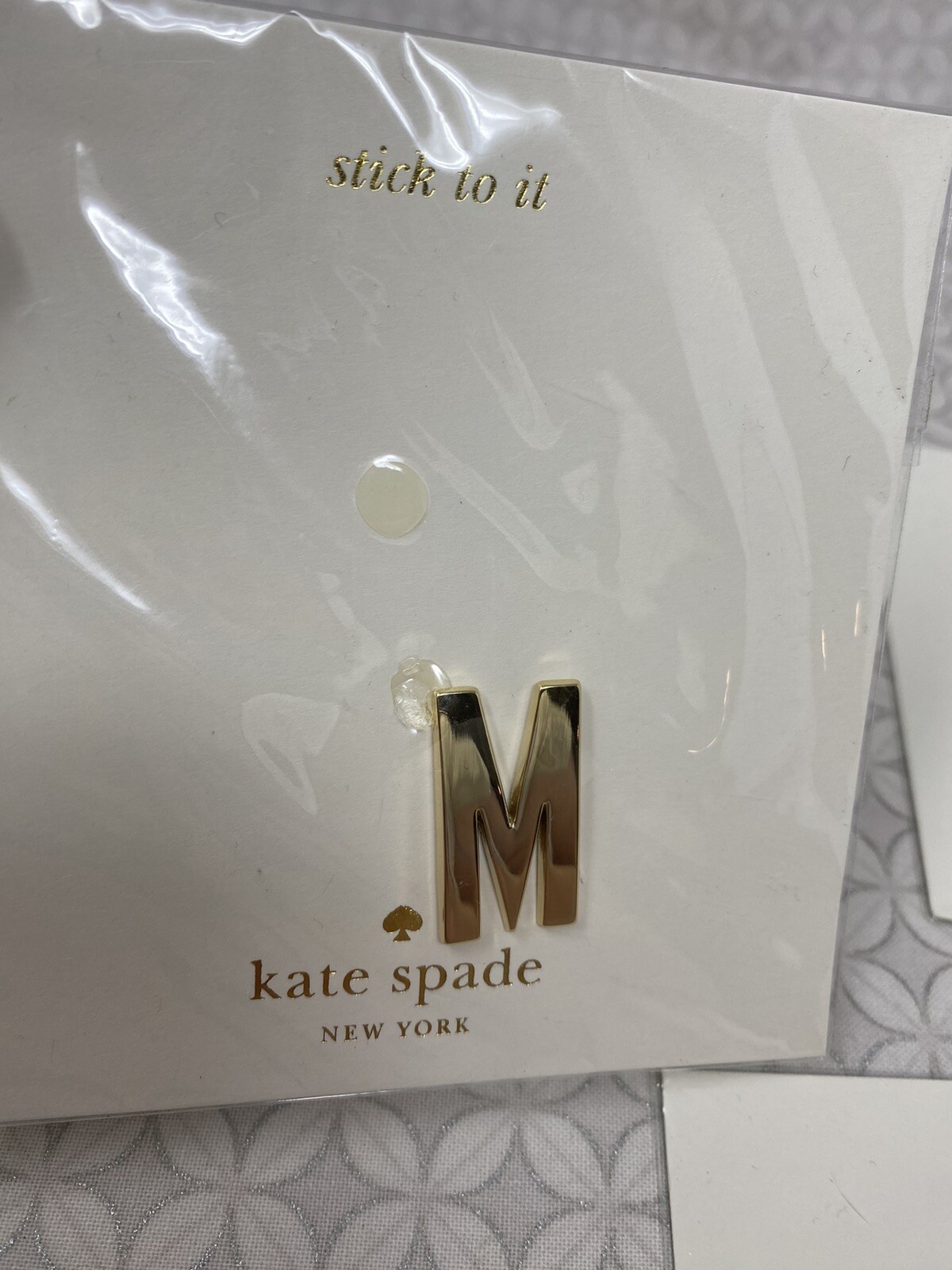 Kate Spade Letter Initial Stick To It Sticker Accessory M I R Gold Tone Set