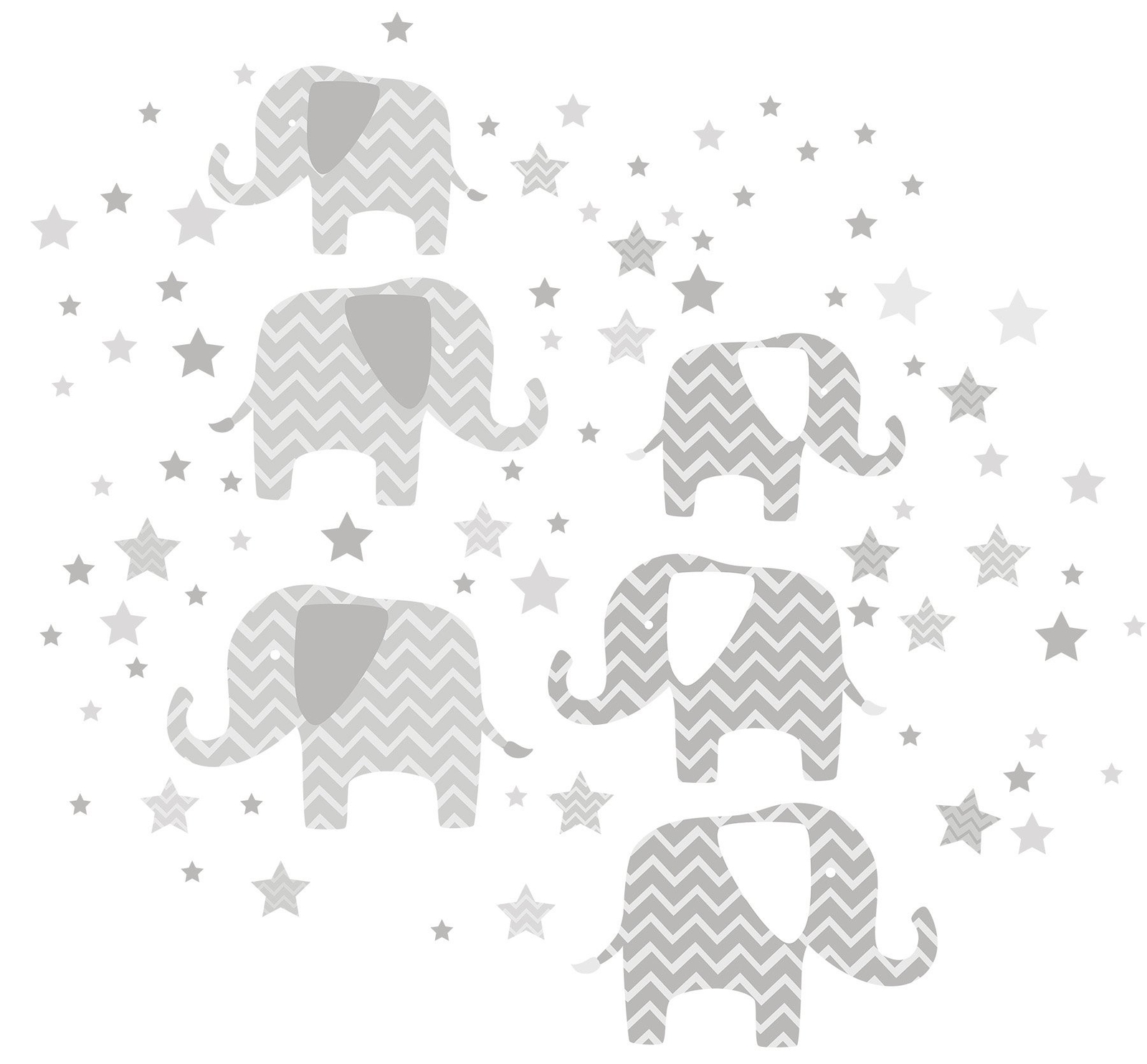 Wall Pops Brewster Home Fashions WPK1804 Elephants, a Ton of Love Wall Art Kit