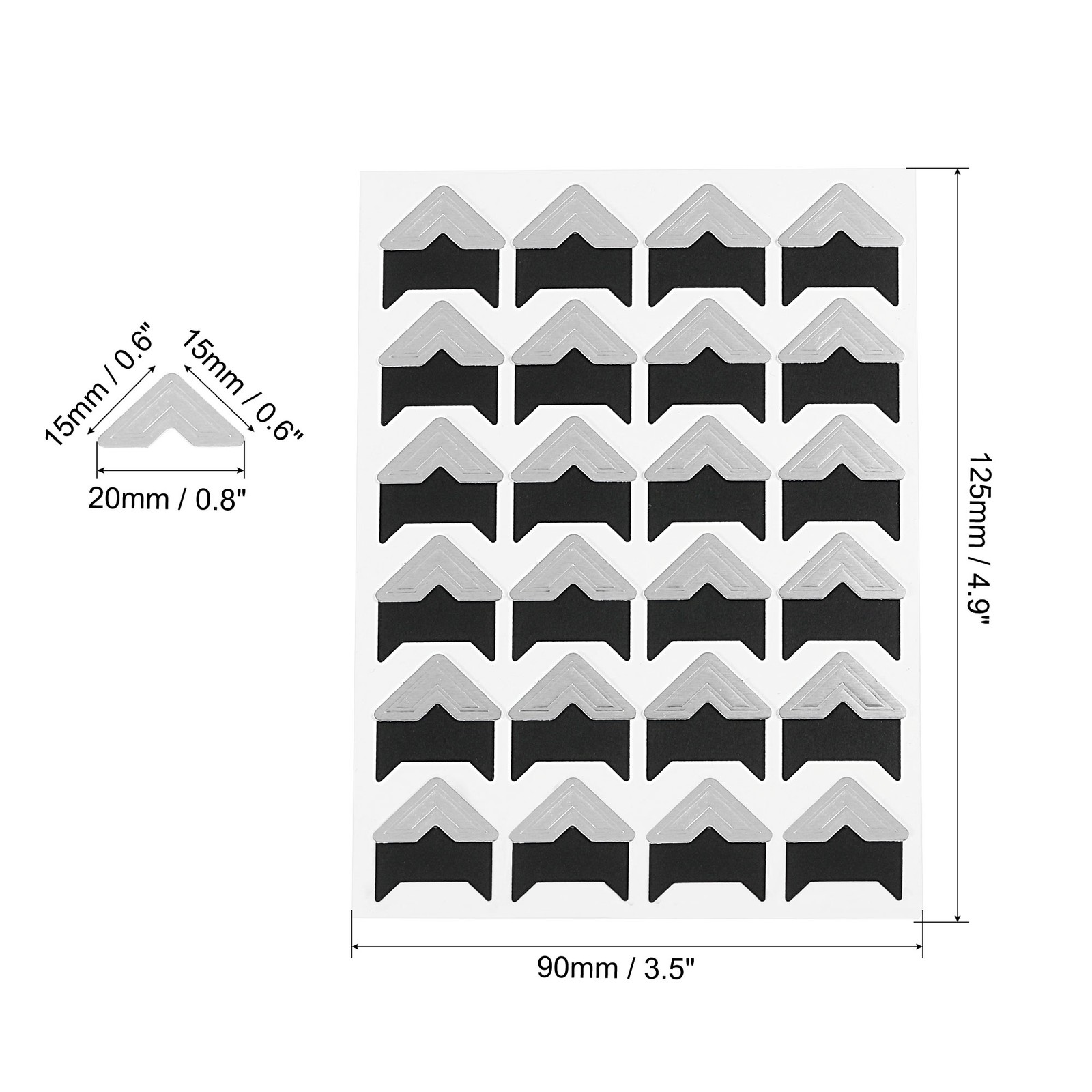 10Sheets/240Pcs Photo Corners Adhesive DIY Picture Mounting Sticker Silver