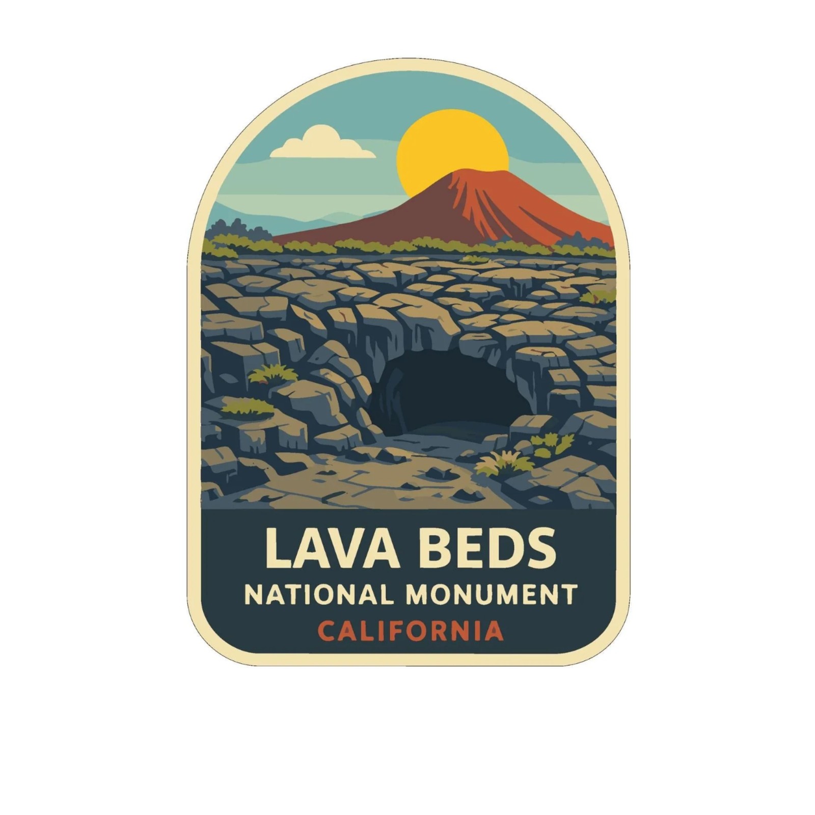 Lava Beds California Sticker Decal Vinyl Die-Cut US National Monuments Series