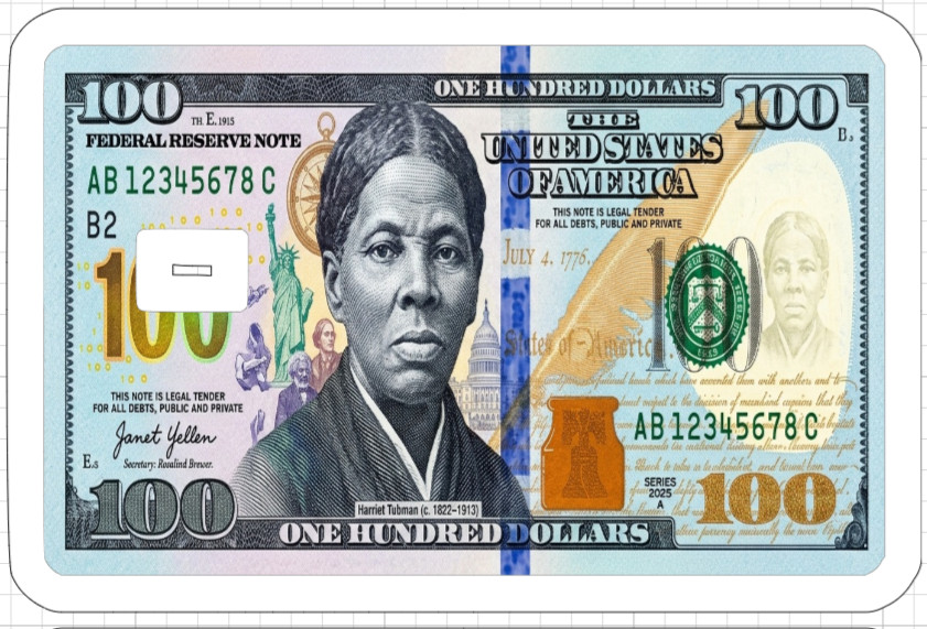 Black Money Art Credit Debit ATM Gift Card Skin Sticker Obama African American