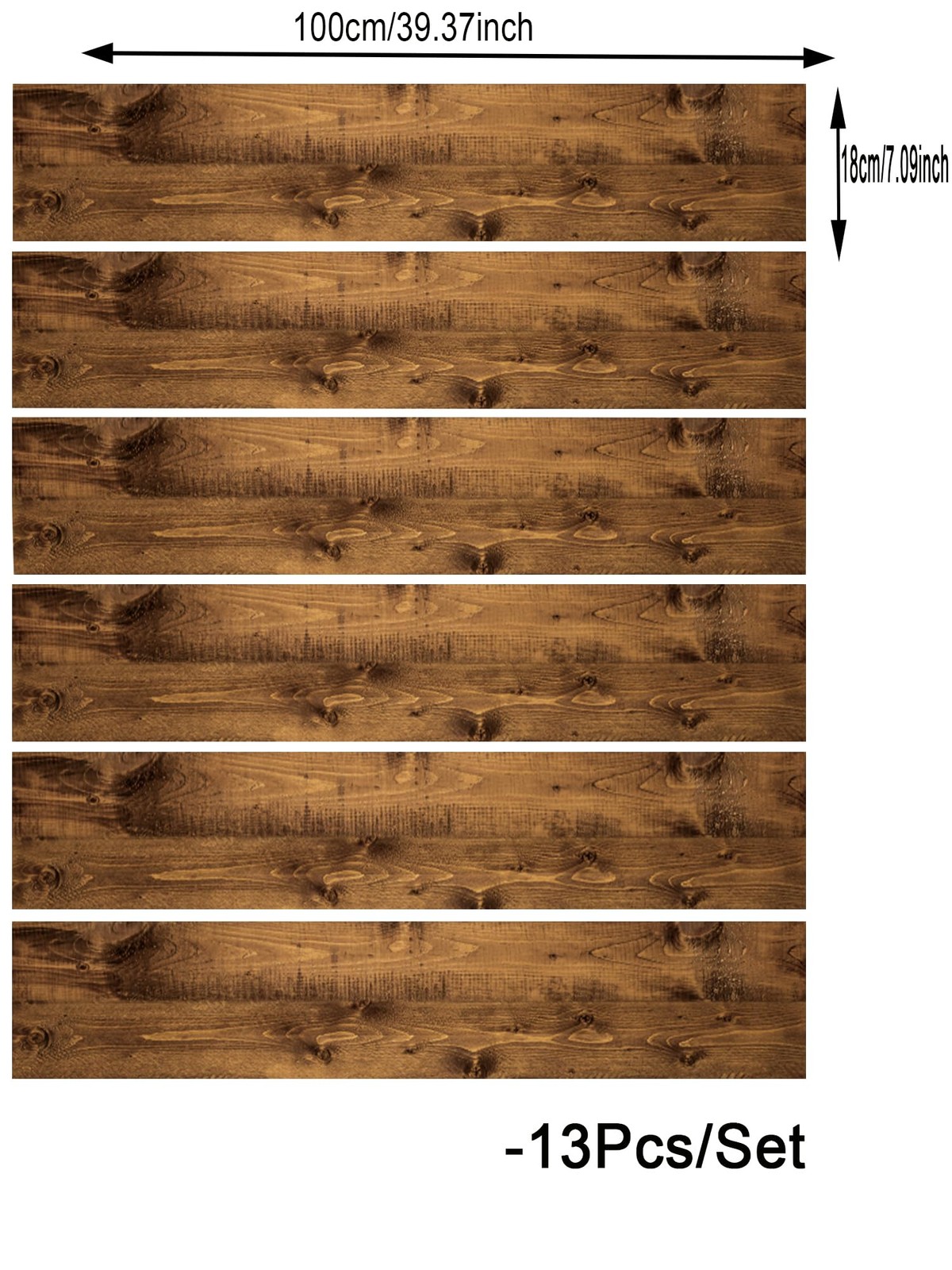 artfanke 13Pcs Vintage Wood Grain Stair Stickers Peel and Stick – Faux Wood S…
