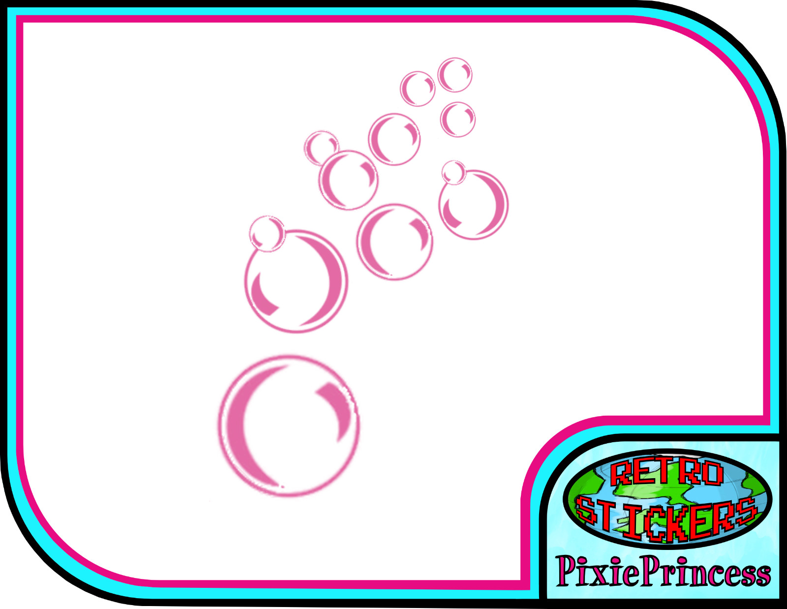 Bubbles B Vinyl Stickers Wall Bathroom Bath Shower Window Mirror Tile Art Decal
