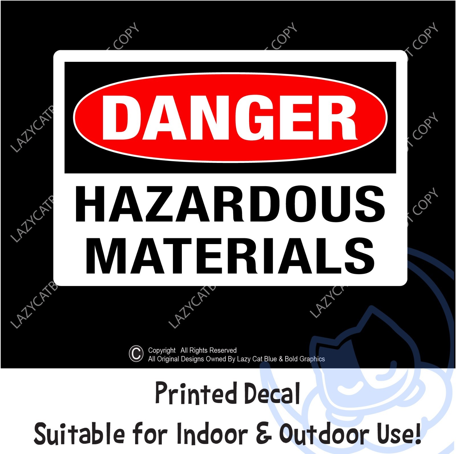 Danger Hazardous Material Sticker Decal Hazmat Safety Work Factory Shop Warning