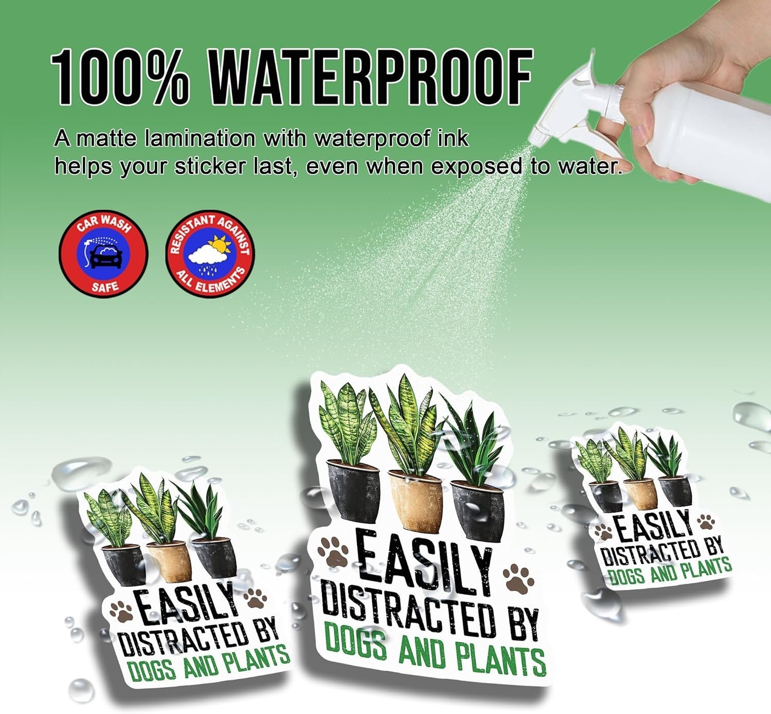 Plant Sticker Easily Distracted by Dogs and Plant Botanical Gardener Gift 3"