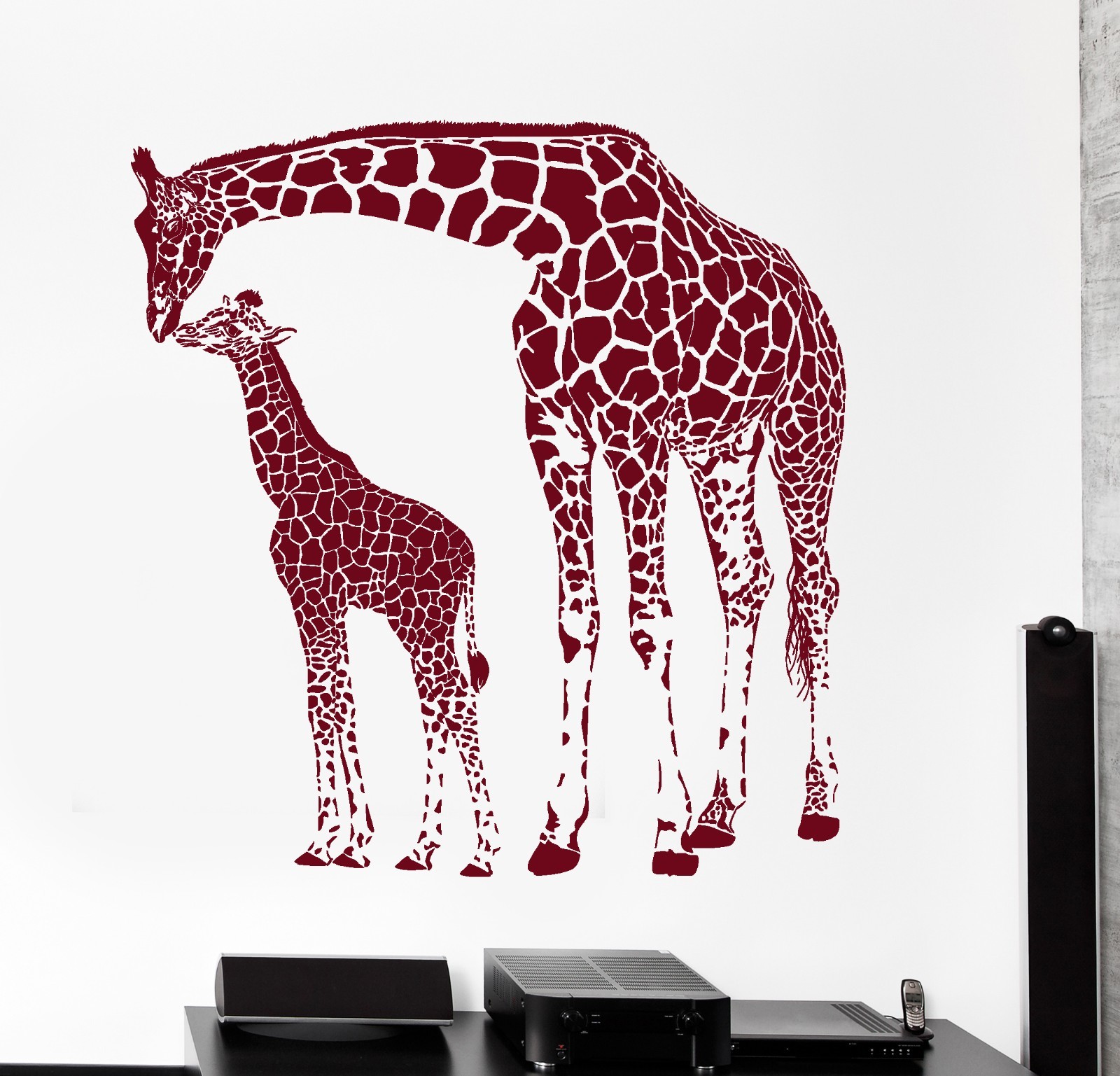 Wall Vinyl Decal Giraffe Family Jungle Safari Animals Amazing Decor z3923