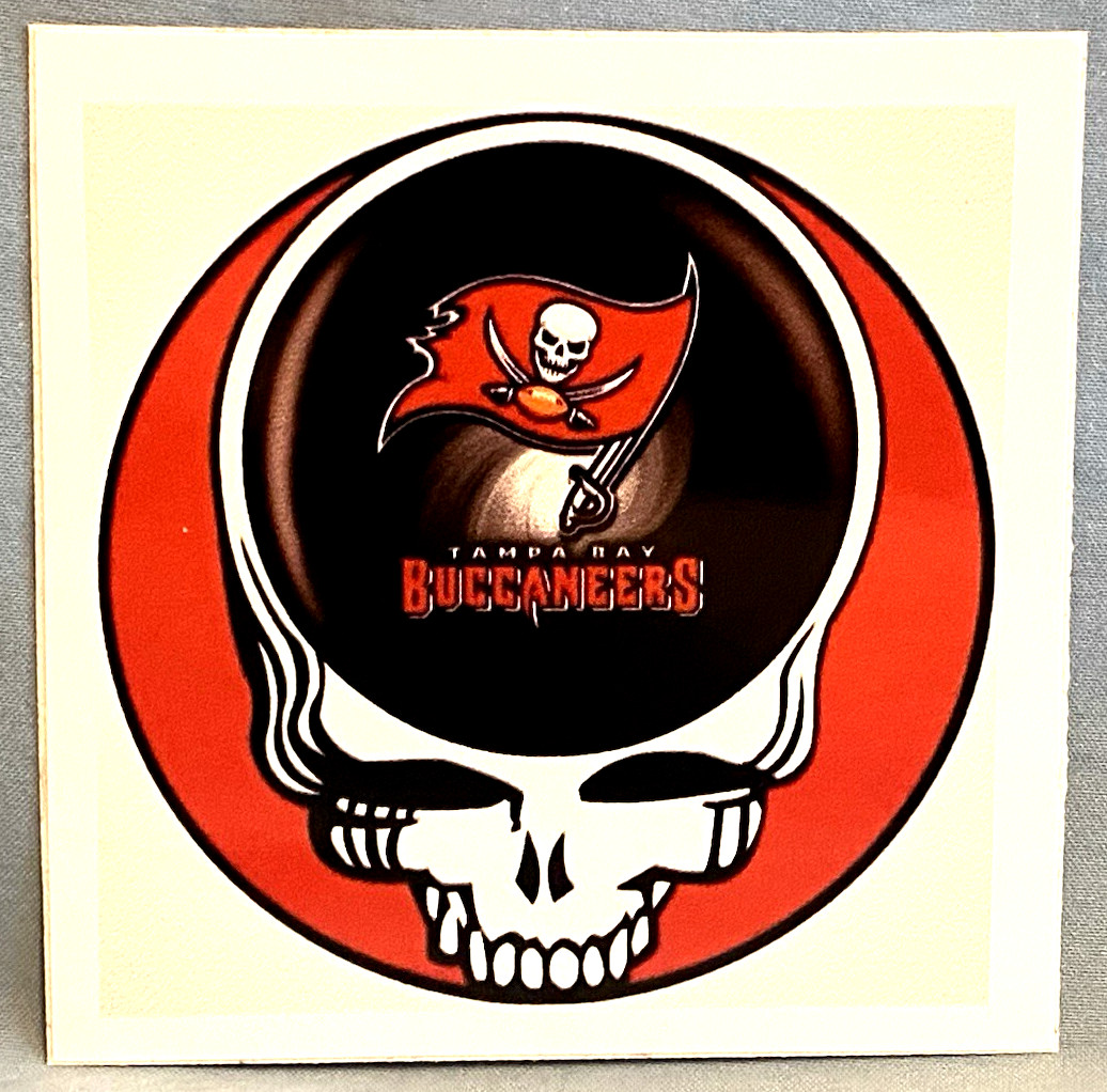 ⚡️GRATEFUL DEAD Tampa Bay Buccaneers Stealie Sticker *NEW* Measures 3" x 3" ⚡️