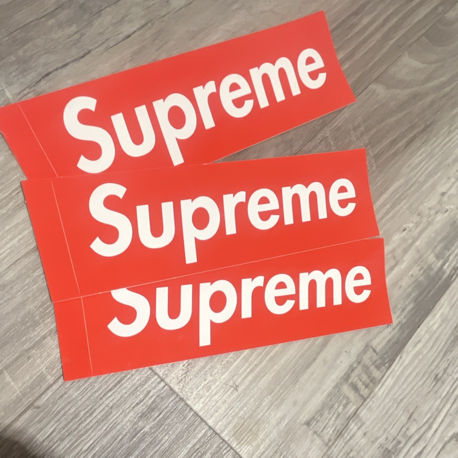 Supreme Box Logo Red White Rectangle Horizontal Stickers Set of 3 Adults Teens
