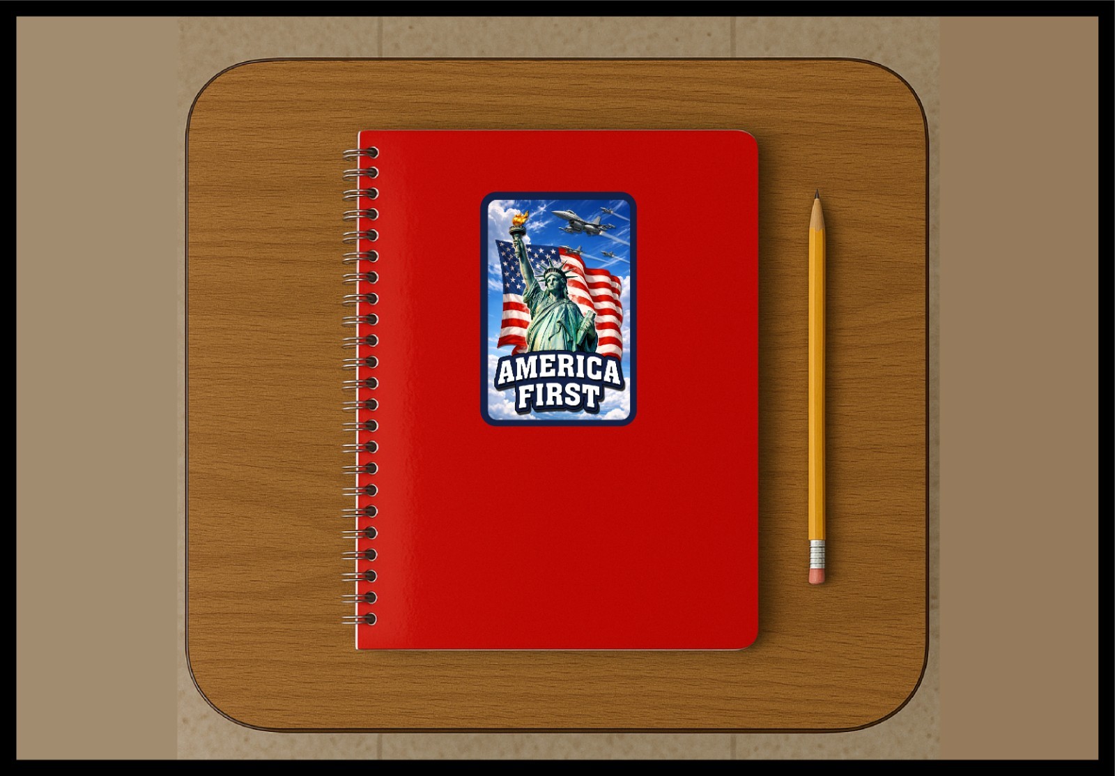 America First Statue of Liberty Decal Sticker US Flag United States Trump MAGA