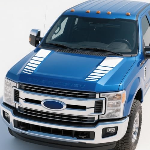 Car Hood Bonnet Racing Sport Vinyl Decal Sticker Stripes Kit Gloss White