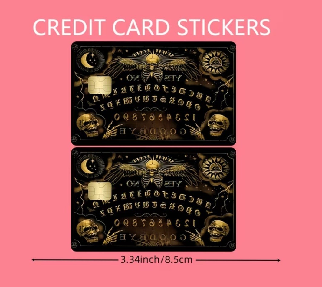 Black Gold Ouiji Spirit Board Credit Card Skin Free Shipping US Seller