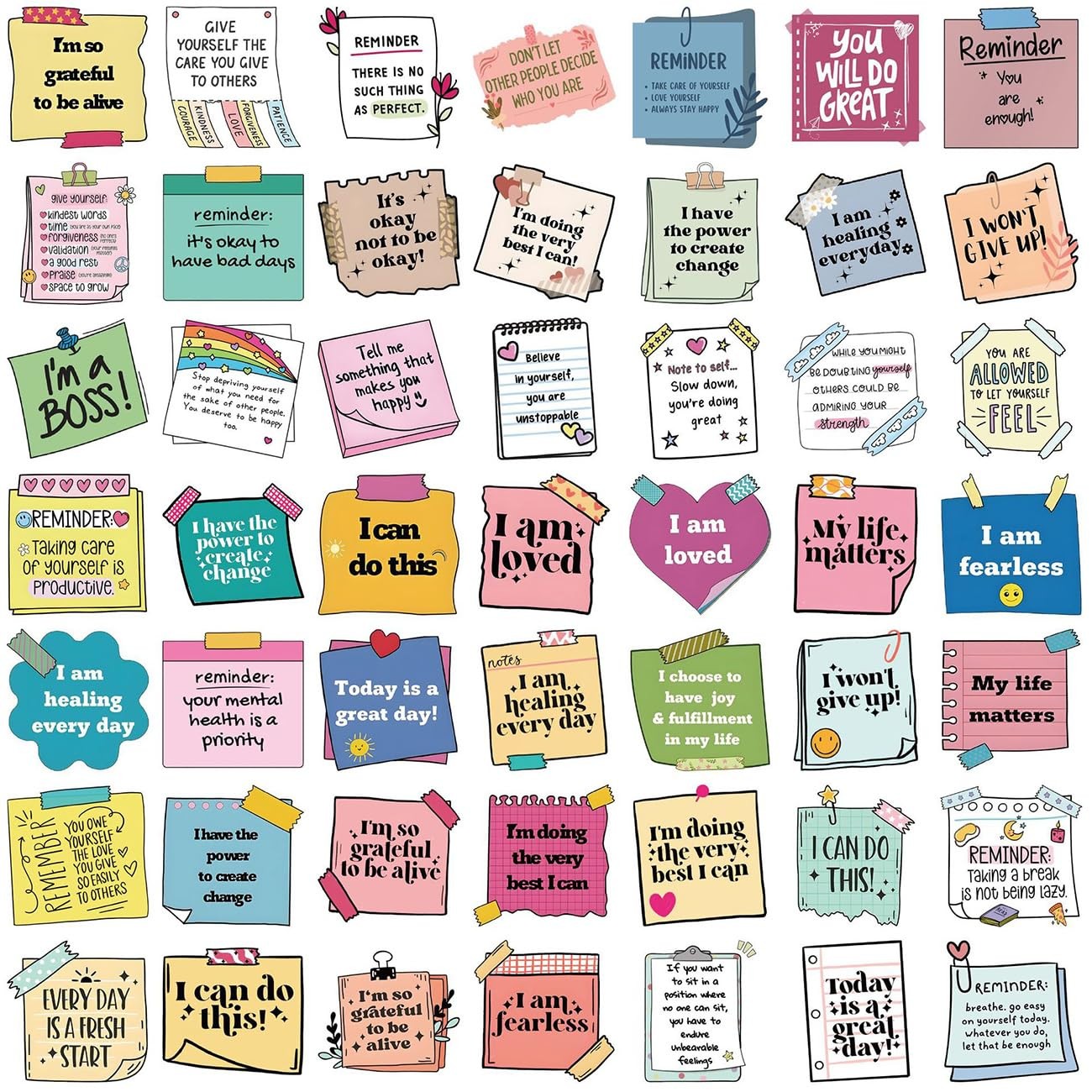 Varazz Affirmation Stickers Mental Health Pack