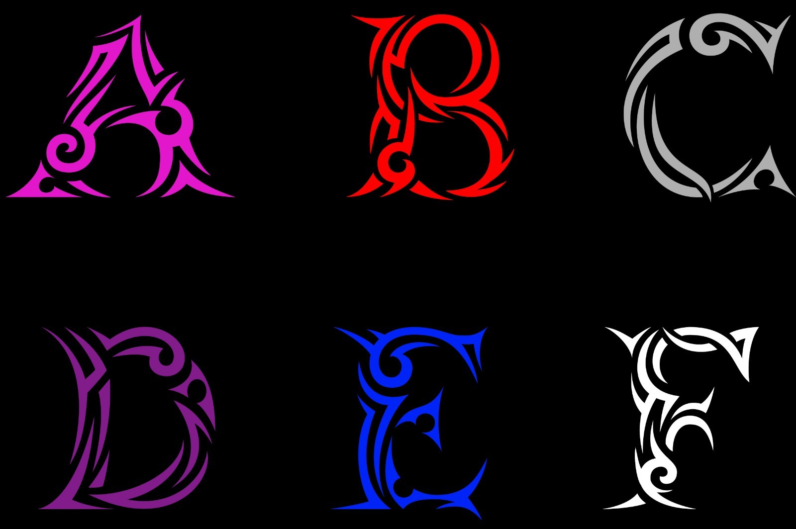 Tribal Monogram Letter 3 Inches Tall ONE LETTER Vinyl Decal Sticker Tumbler