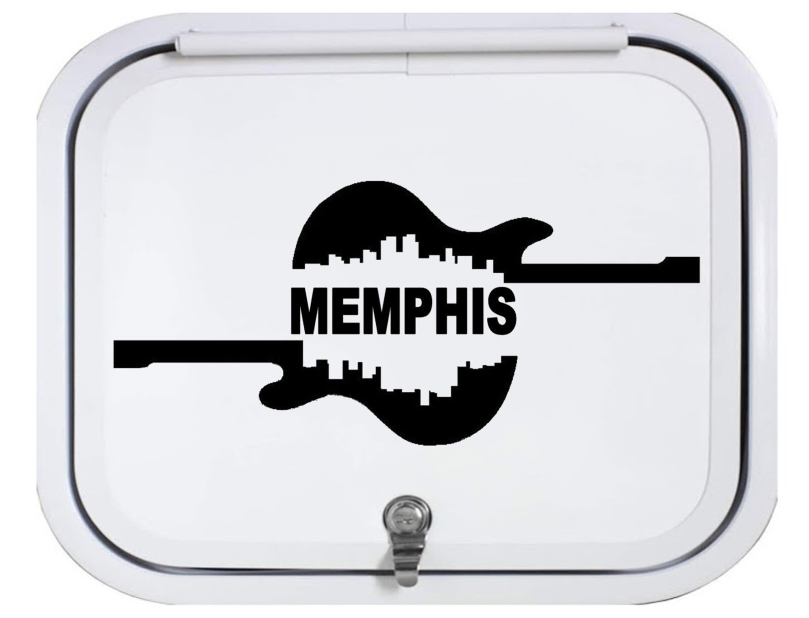 Memphis Electric Guitar Decal Sticker Car SUV Rock Hard cafe Elvis Blues B1017