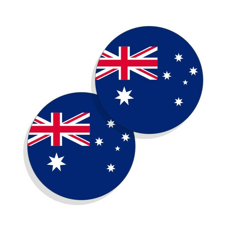 Australia Flag Stickers Flag Decals Vinyl Indoor Outdoor Stickers Round 4pack
