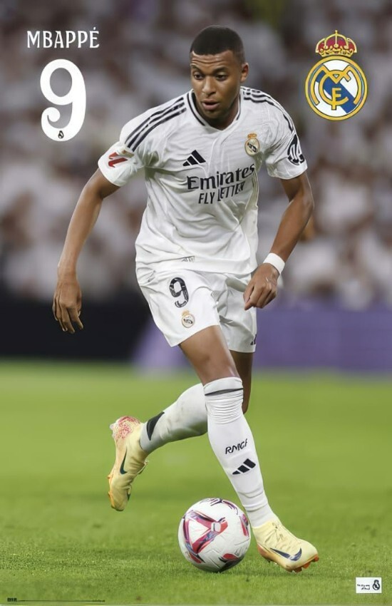 Kylian Mbappe #9 Soccer Wall Vinyl Decal Poster Print Removable Adhesive Back